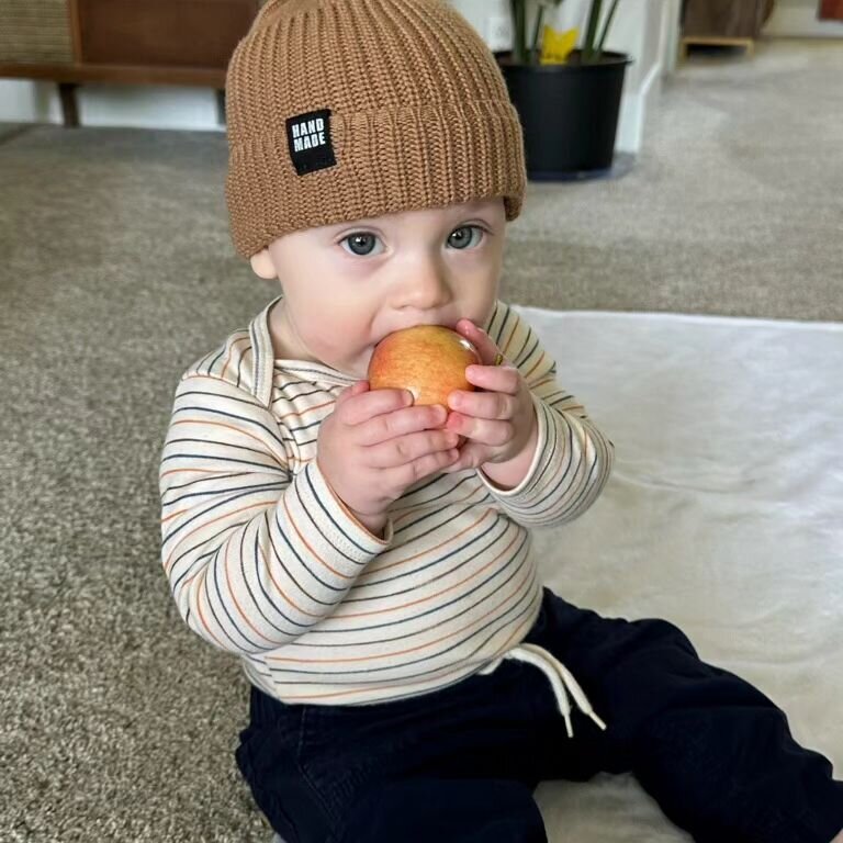 My little buddy is 8 months old today! we both wore beanies yesterday and when he figured it out, he was all smiles :)