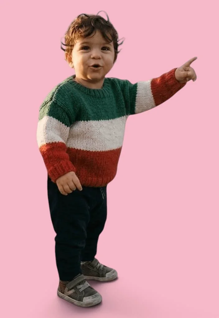 Italian child wearing the Italian flag