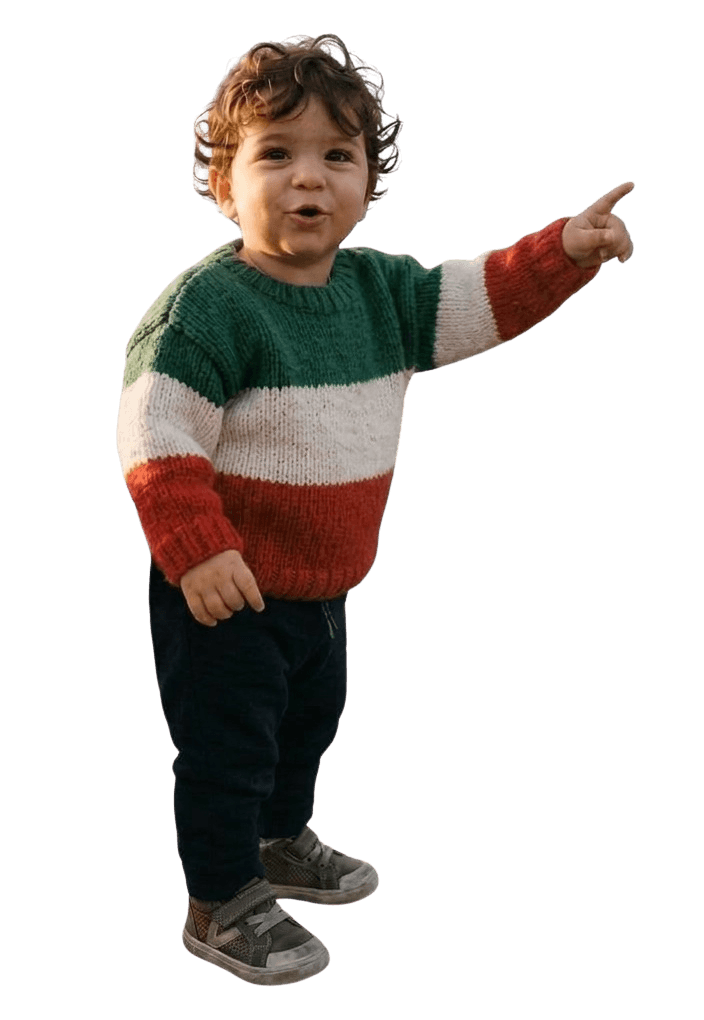 Italian child wearing the Italian flag