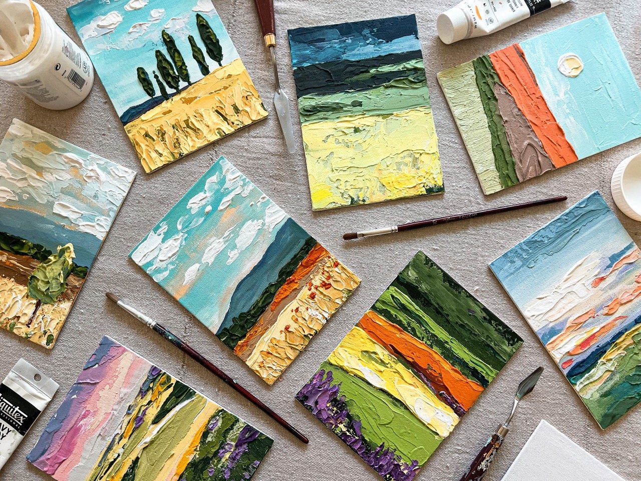 Paint With Me!  Landscapes on Mini Canvases 