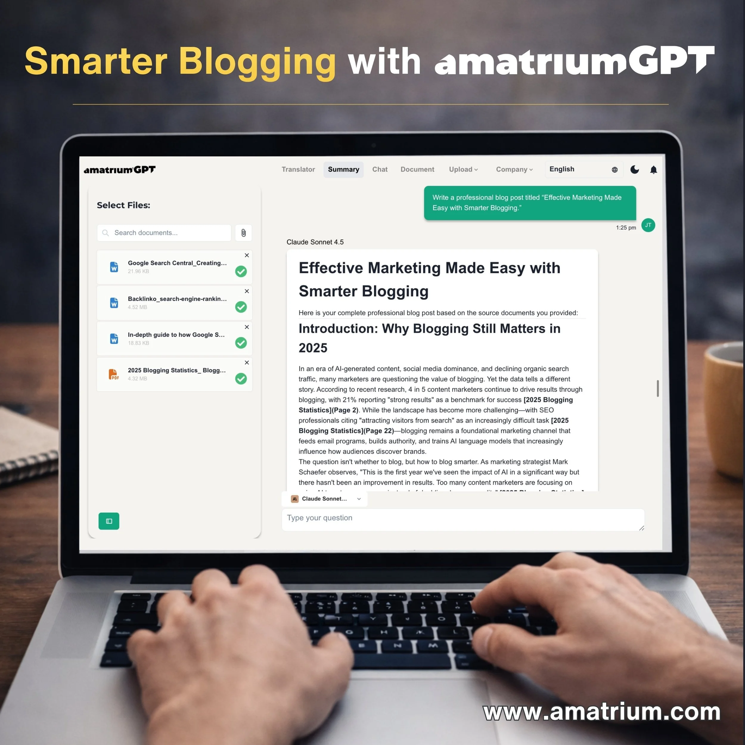 Effective Marketing Made Easy: Smarter Blogging with AmatriumGPT