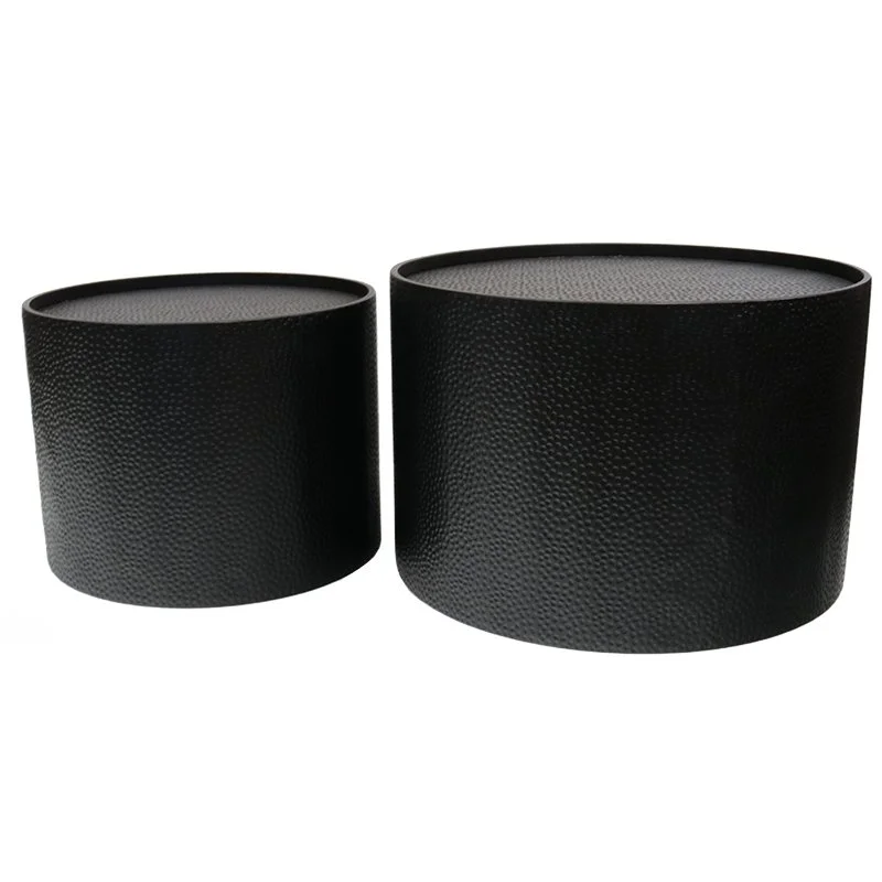 Drum Set of Coffee Tables Black