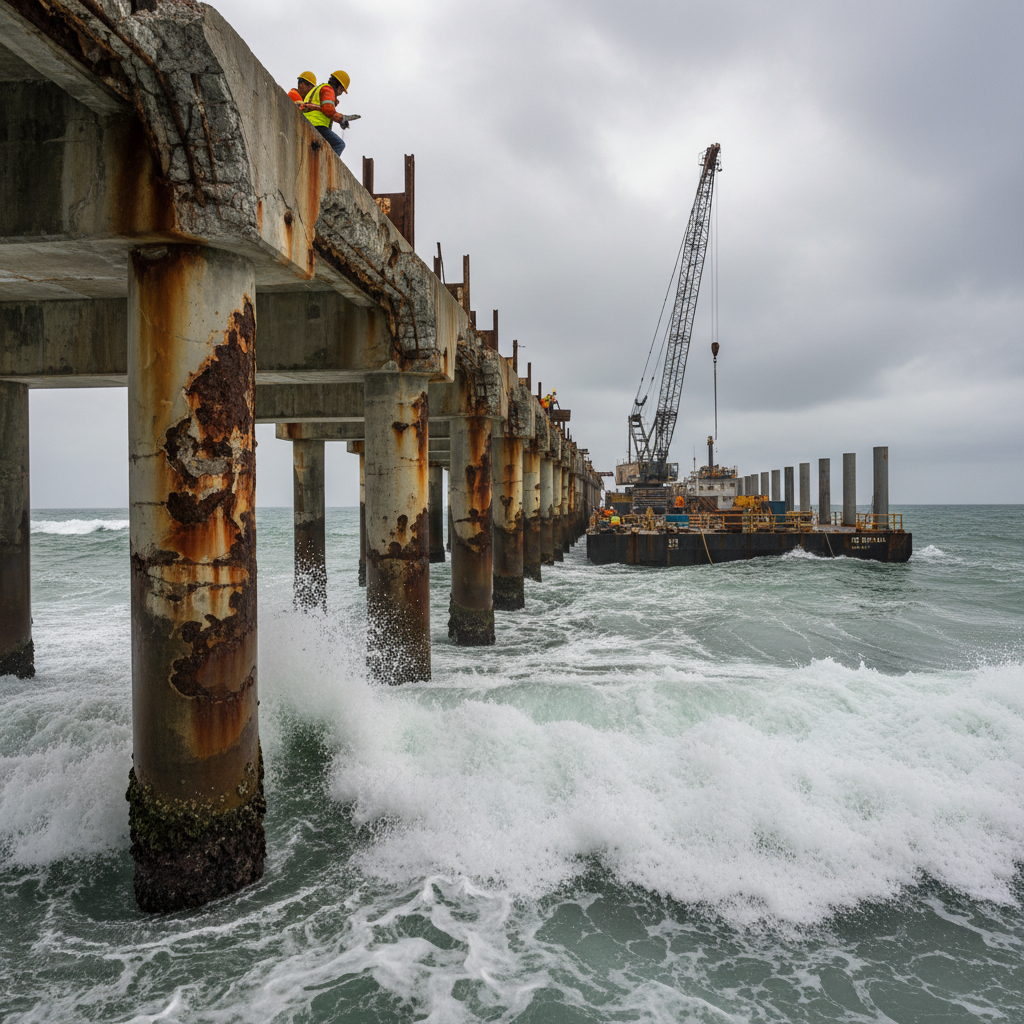How Does Saltwater Affect Steel and Concrete Marine Structures?