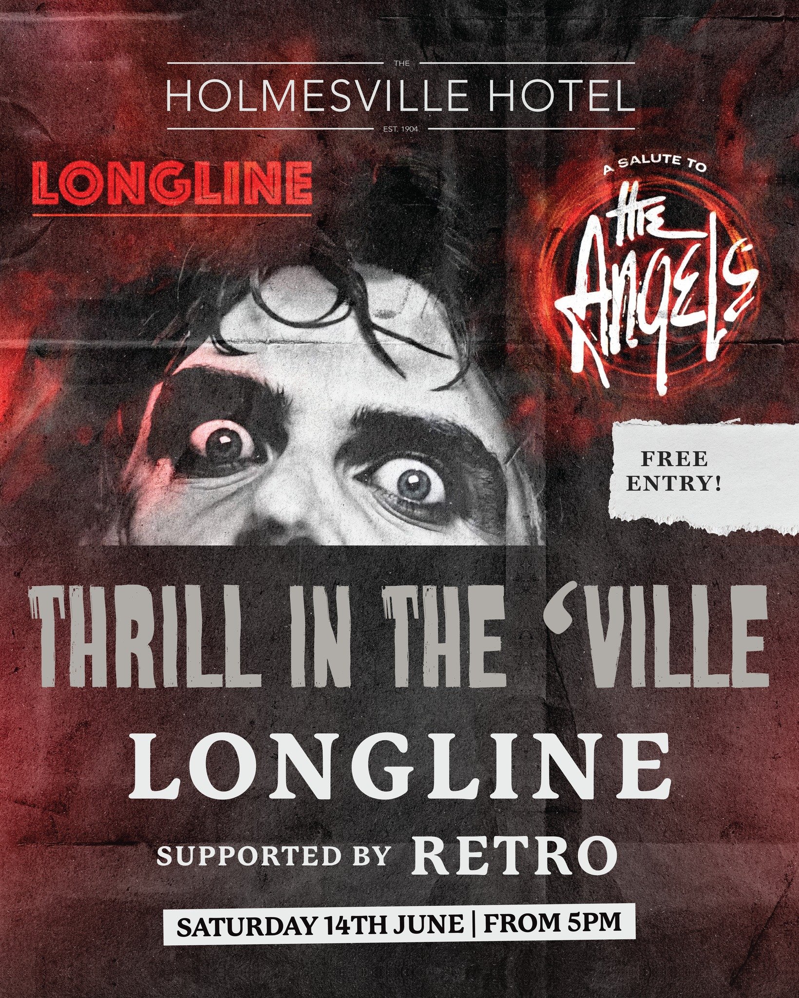See you Saturday Night 🔥 Thrill In The 'Ville with Longline and Retro from 5pm!

Longline are back playing the biggest songs by OzRock Royalty... The Angels! Based around their late 70's, 80's and very early 90's era's 👏 it's the cream of the crop!