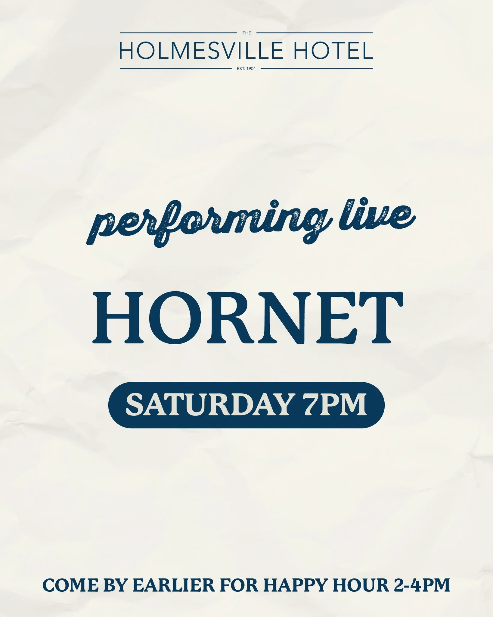 🎸 LIVE &amp; LOUD at the Holmesville Hotel!

This Saturday night, get ready for an unforgettable evening with Hornet performing live from 7pm! 💃🕺

Happy Hour from 2pm&ndash;4pm 🍻

Good vibes, great drinks and live tunes all night long. See you th