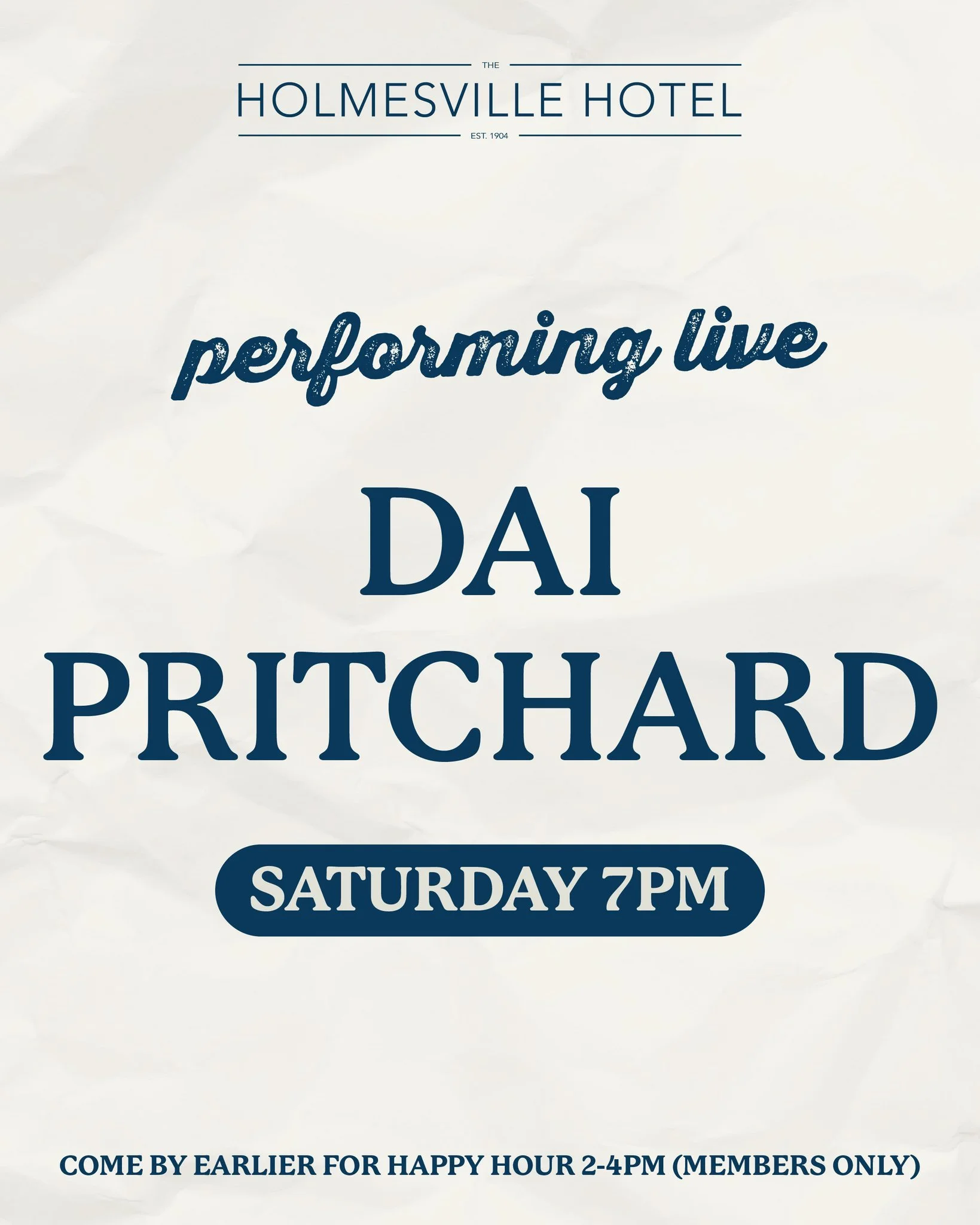 Saturday night plans? Sorted 👀🎶

Join us this Saturday for live music from Dai Pritchard, good vibes &amp; a night worth staying out for 🍻

Grab a drink, settle in &amp; enjoy the music

👇 Who&rsquo;s coming along?