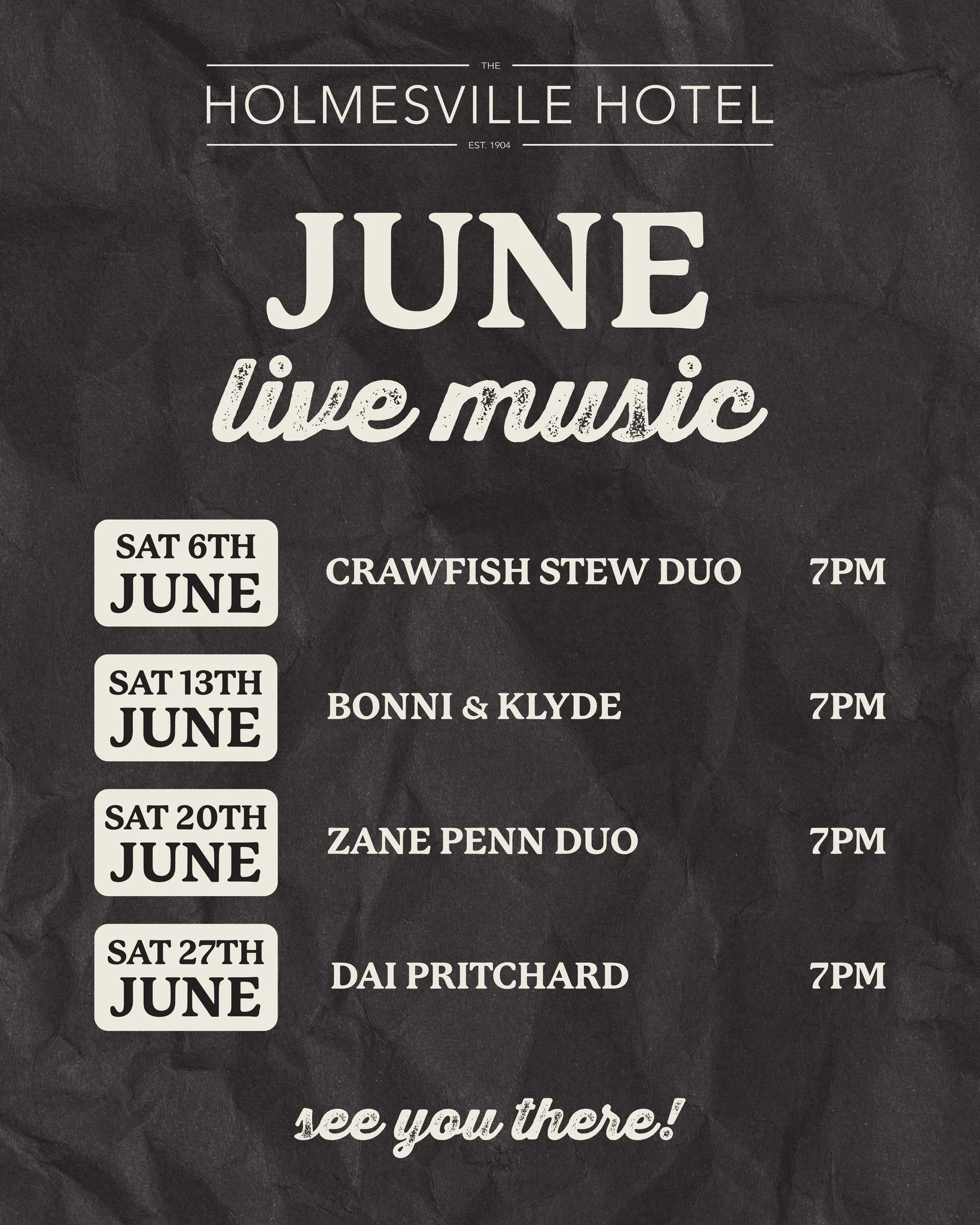 Our June live music lineup just dropped&hellip; and trust us, you&rsquo;ll want in

Cold beers, local tunes and weekends done properly at Holmesville Hotel 🍻

Consider this your sign to lock in your next Saturday at the pub