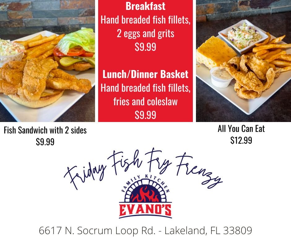🐟 Dive into flavor with our irresistible fish fry! 🍽️ Crispy, golden perfection awaits. Our light and flaky pollock brings clean and crisp flavor. Pair it with fries and coleslaw for a meal that satisfies. Don't miss out! #FishFryFriday #SeafoodDel
