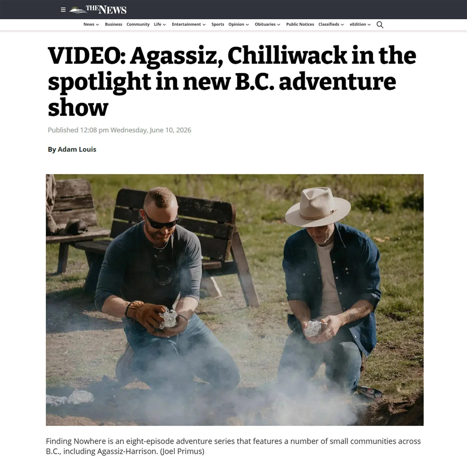 VIDEO: Agassiz, Chilliwack in the spotlight in new BC adventure show