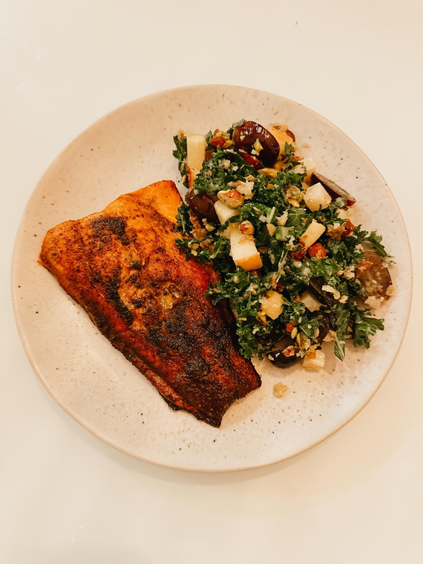 cheffed up tonight&mdash;as my boys would say &amp; after spending a month with all of them my brain just defaults to their language 🤣❤️

blackened salmon &amp; this @eatnorthitalia italian farm salad recipe that was INCREDIBLE!! my niece @alexakayt