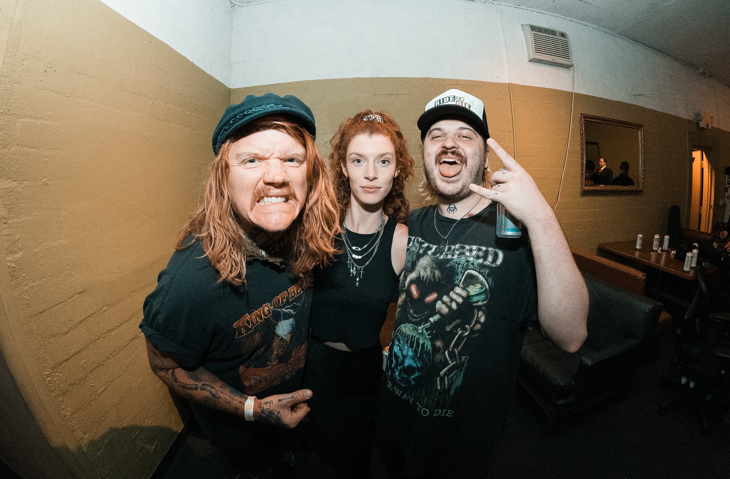 Aaron Gillespie of Underoath and Lil Aaron backstage at EMO NITE by Yeshua Flores.jpg