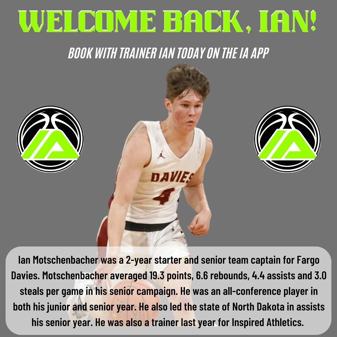 Welcome back, Ian!

Ian was a trainer for us last year and is back for the summer! You can book with him today on the IA app. 

#InspiredAthletics