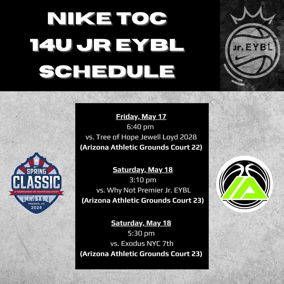 Our Jr. EYBL is back in action this weekend at home!! Loaded schedule but they&rsquo;re up for the challenge! Let&rsquo;s go IA!! 💚🖤👏🏽