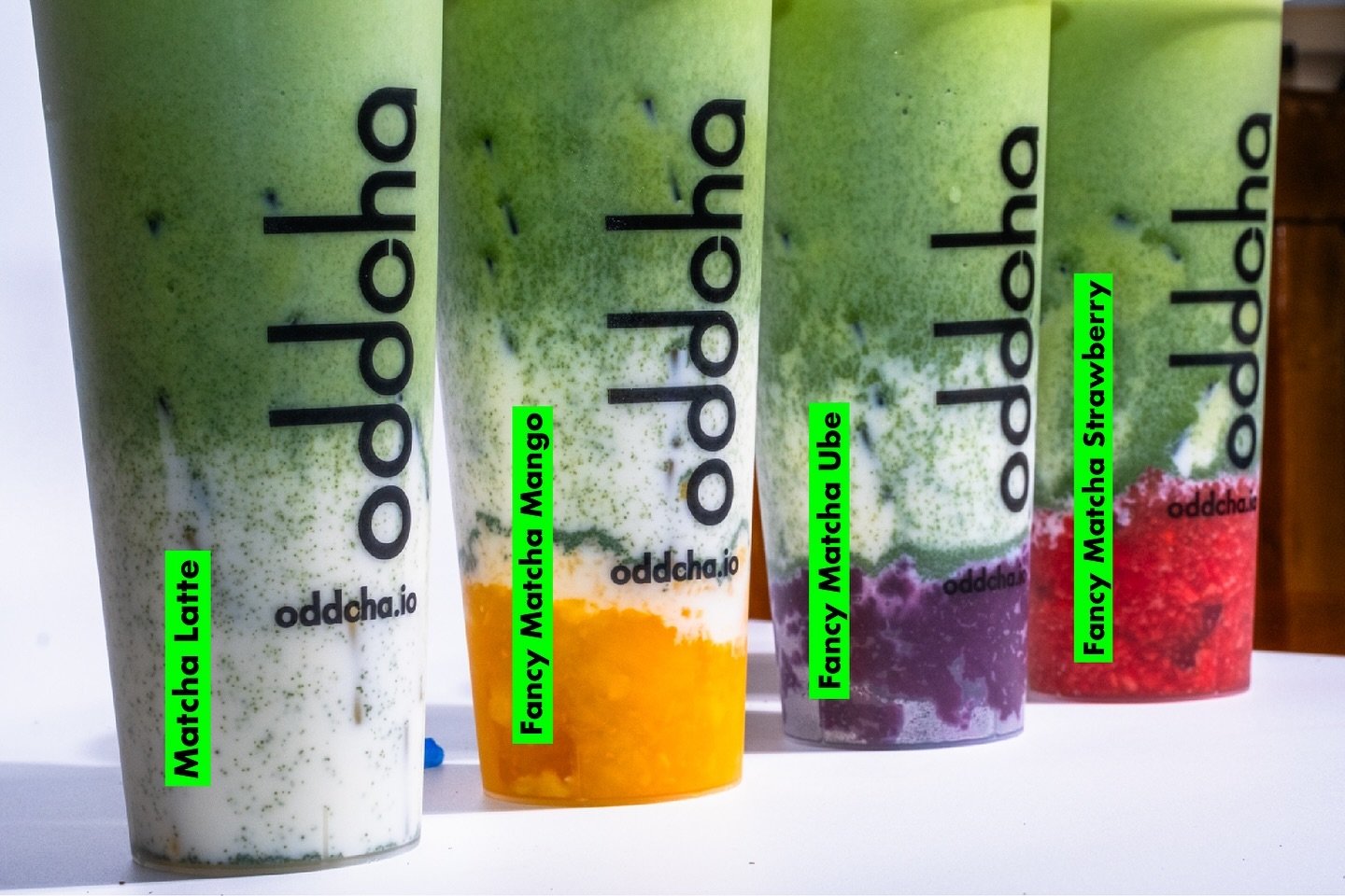 Escape to Japan with oddcha Matcha. From classic Matcha Lattes to fruity Fancy Matcha featuring real fruit puree. From Mango, Ube, to strawberry. Find your perfect sip at oddcha!!!!