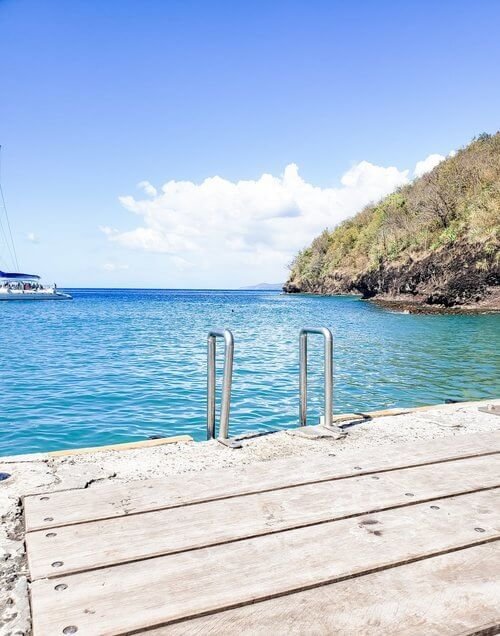 Swimming platform at Anse Noire in Martinique