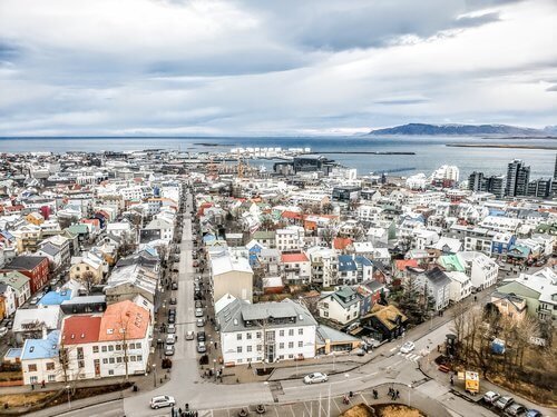 View of the city of Reykjavik in Iceland