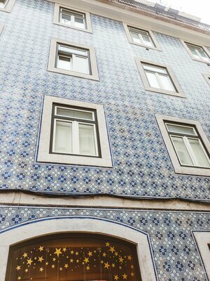 Portuguese tile building in Lisbon, Portugal