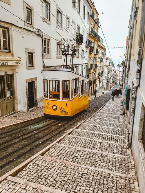 Public street car in Lisbon, Portugal