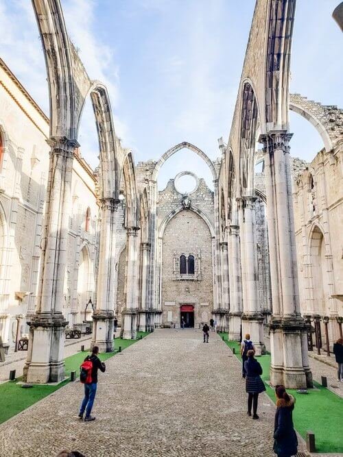 Stunning structural remains of the Carmo Convent in Lisbon, Portugal
