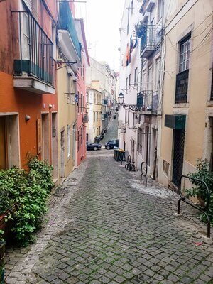 Tiny streets of Lisbon, Portugal