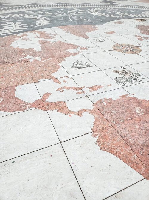 Tile map at the Monument to the Discoveries in Lisbon, Portugal