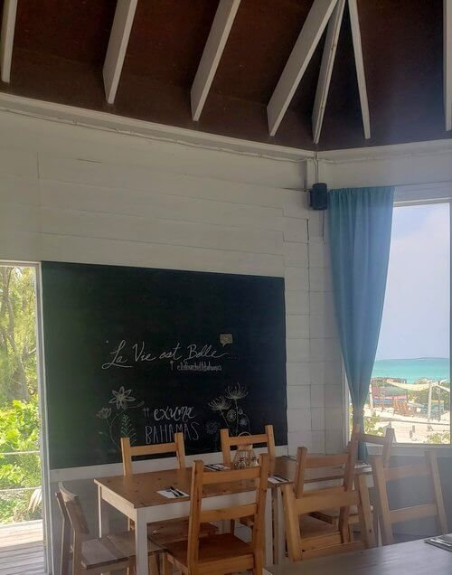 Inside Cocplum Bistro at Paradise Bay Bahamas on Great Exuma