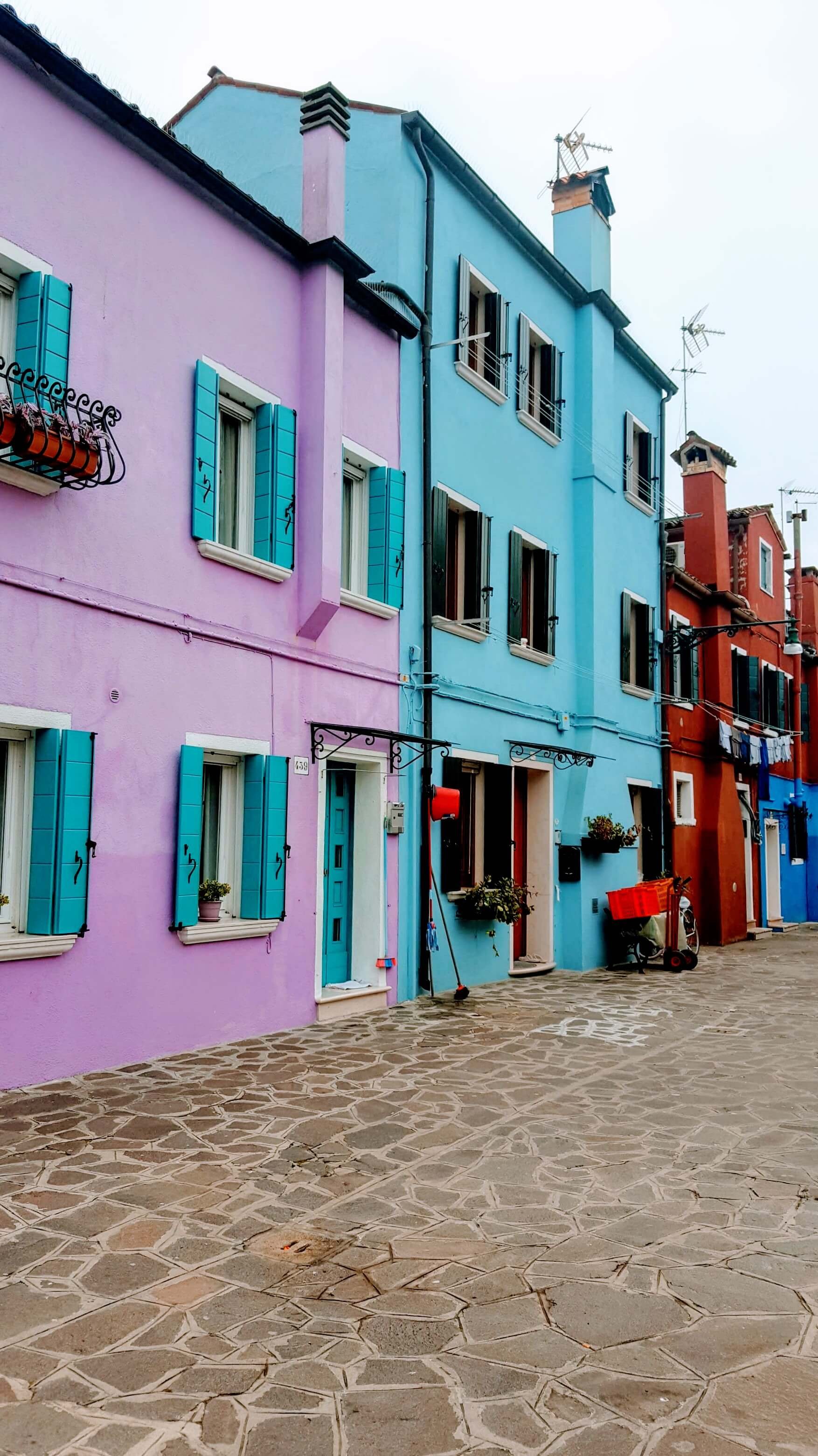 Purple and Blue houses in Burano