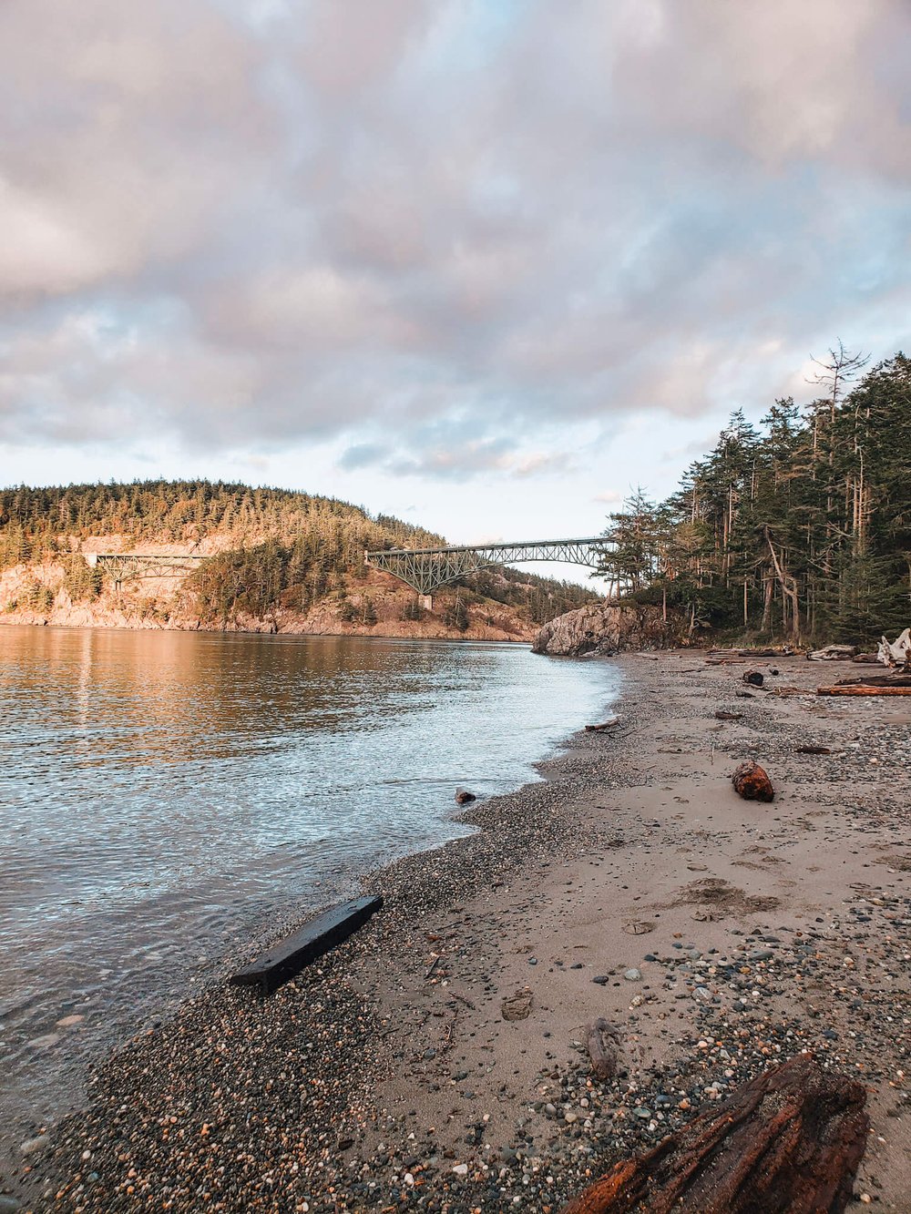 Sunset at Deception Pass State Park in Washington