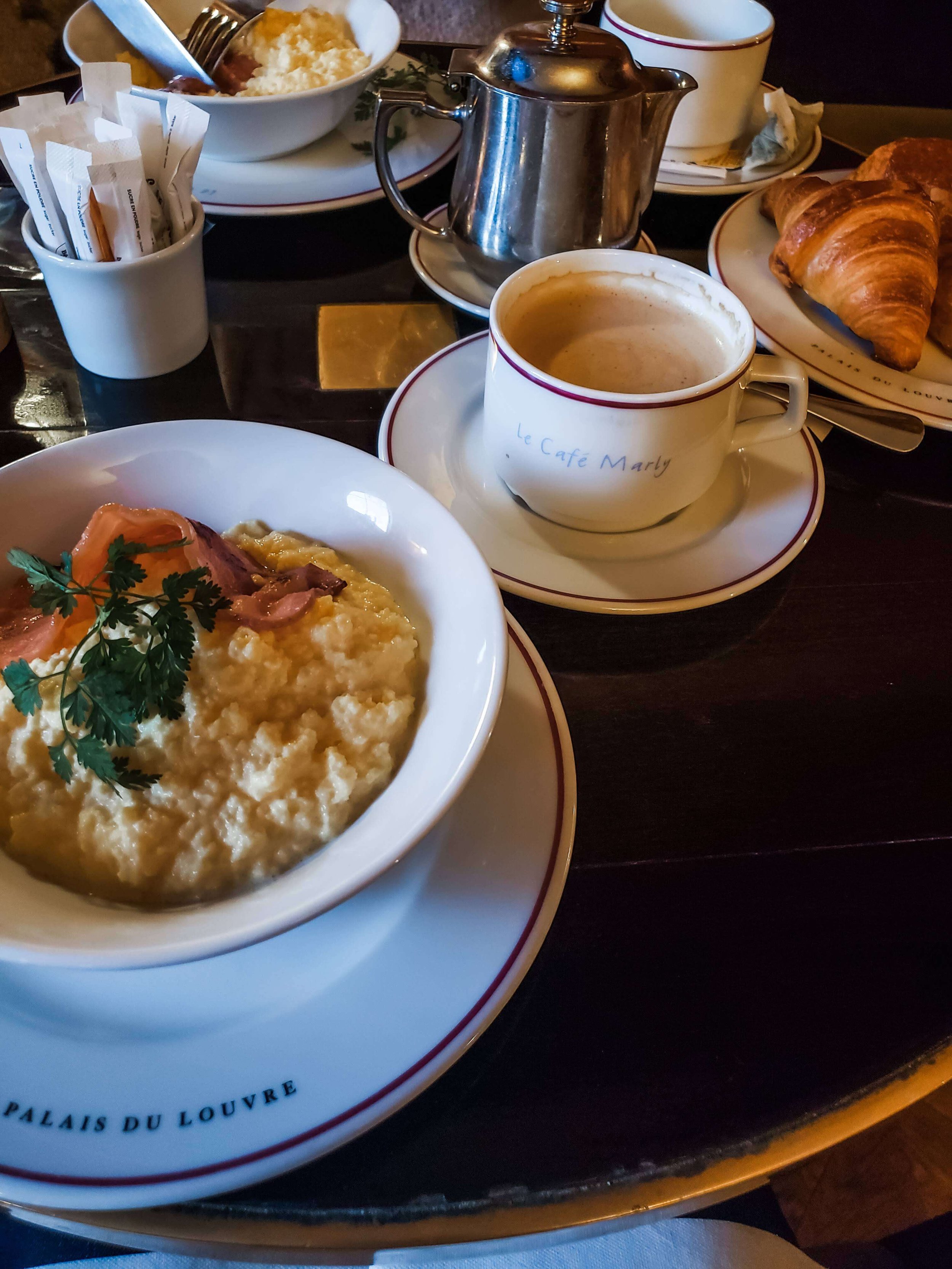 Breakfast at Cafe Marly in Paris