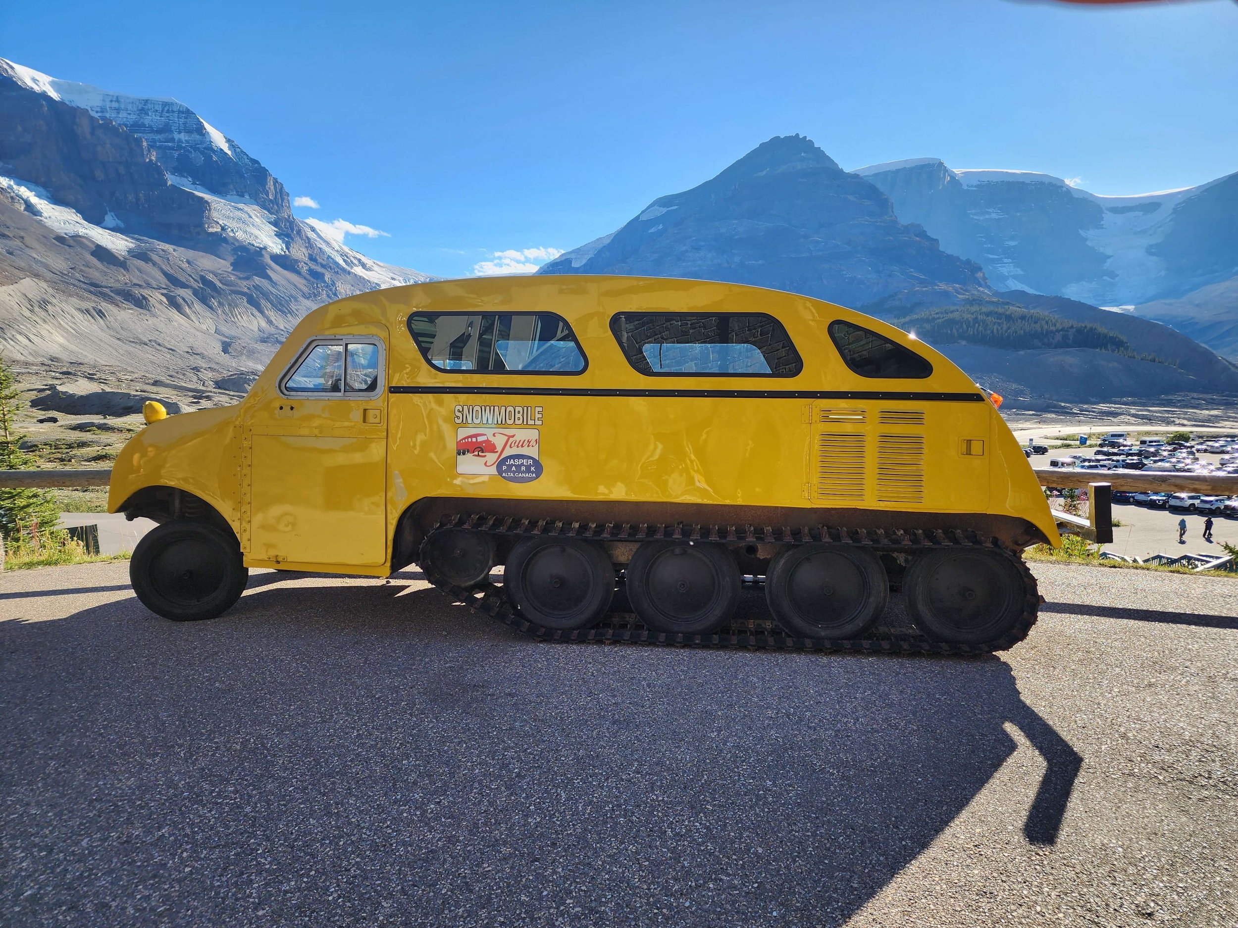 The original snowmobile used for tours in the 1950s