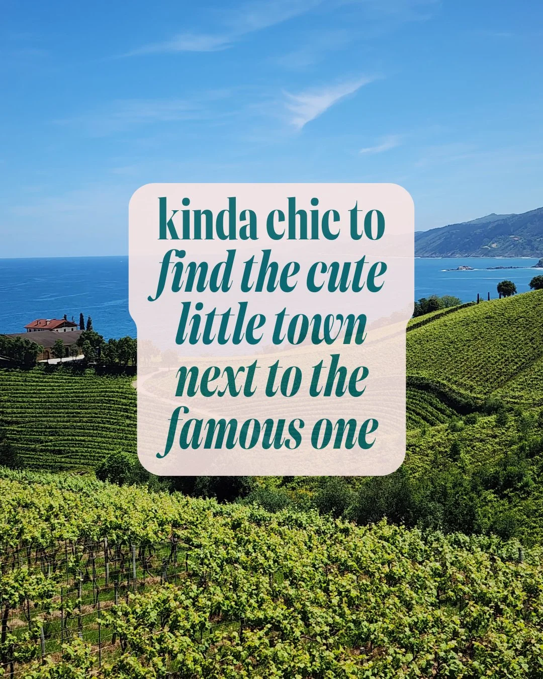 Maybe my definition of chic has less to do with where you're going and more to do with how you travel.

Taking the long way. Finding the place just outside the obvious one. Spending on the experience you'll still be talking about years later. And occ
