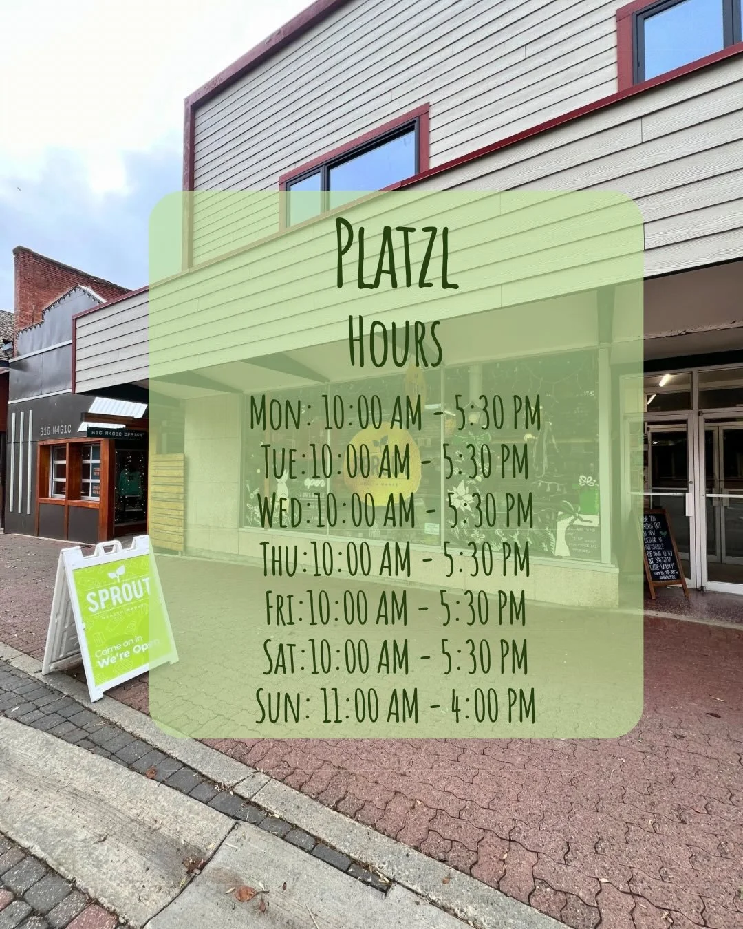 With our new grocery-focused shop now open in Marysville, we&rsquo;ve had lots of lovely folks asking if the Platzl Sprout is still open. 🌱

It absolutely is! 💚

Our little shop in the heart of the Platzl isn&rsquo;t going anywhere, we&rsquo;re her