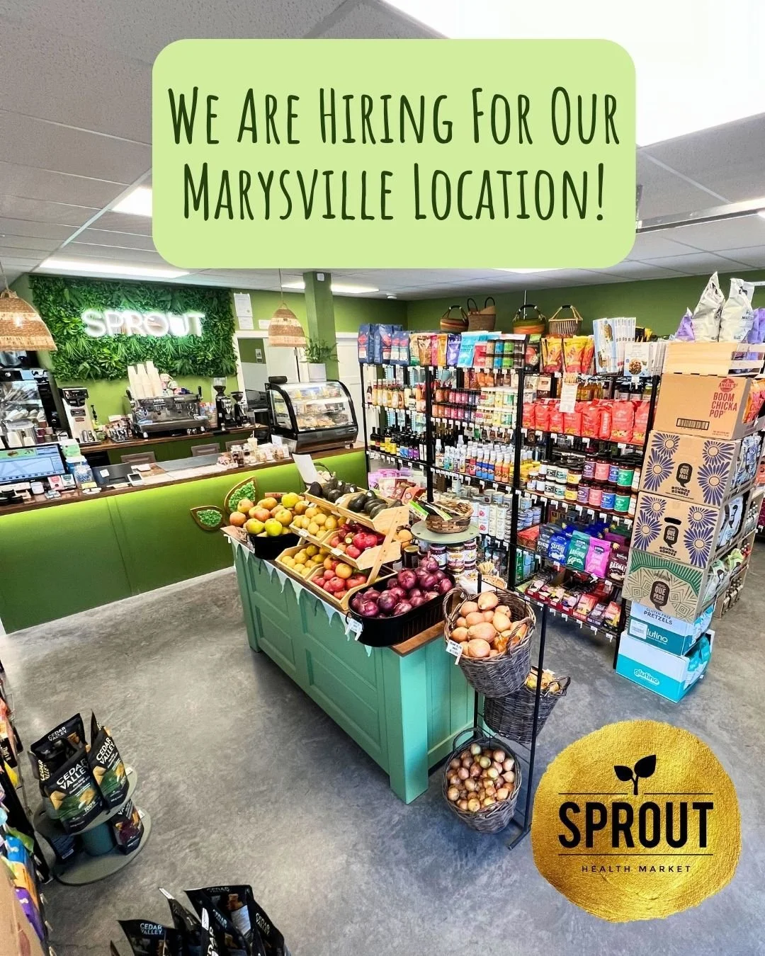 We&rsquo;re hiring for a part-time summer position at our Marysville location! 🌱

💚 Weekend availability needed
💚 Staff discounts + a super fun team setting
💚 Looking for hands-on experience in retail + caf&eacute; operation
💚 Barista / food pre
