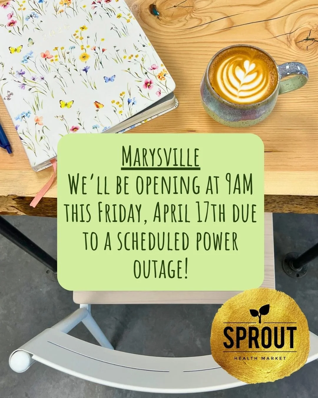 PSA: We will be opening a little later this Friday in Marysville! 🌱

We&rsquo;ll be opening slightly later on Friday, April 17th at 9AM due to a scheduled power outage.

Thanks for your patience &mdash; see you soon! 💚

#MarysvilleBC
#KimberleyBC
#