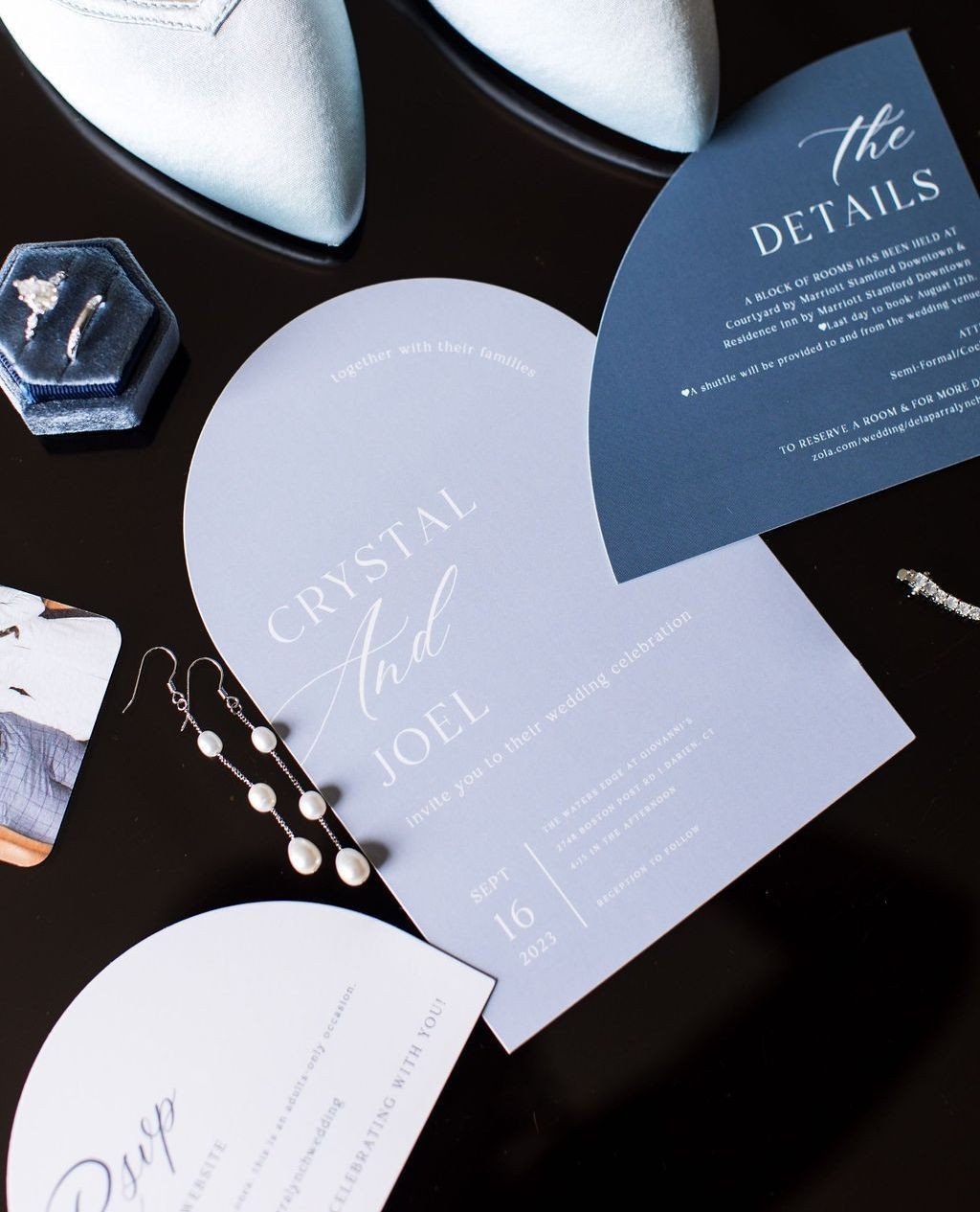 On your wedding day, as you're putting on your final touches, I love to capture those special details&mdash;your invites, rings, shoes, and accessories. These pieces are the silent storytellers of your day. A handy tip: prepare these items the night 