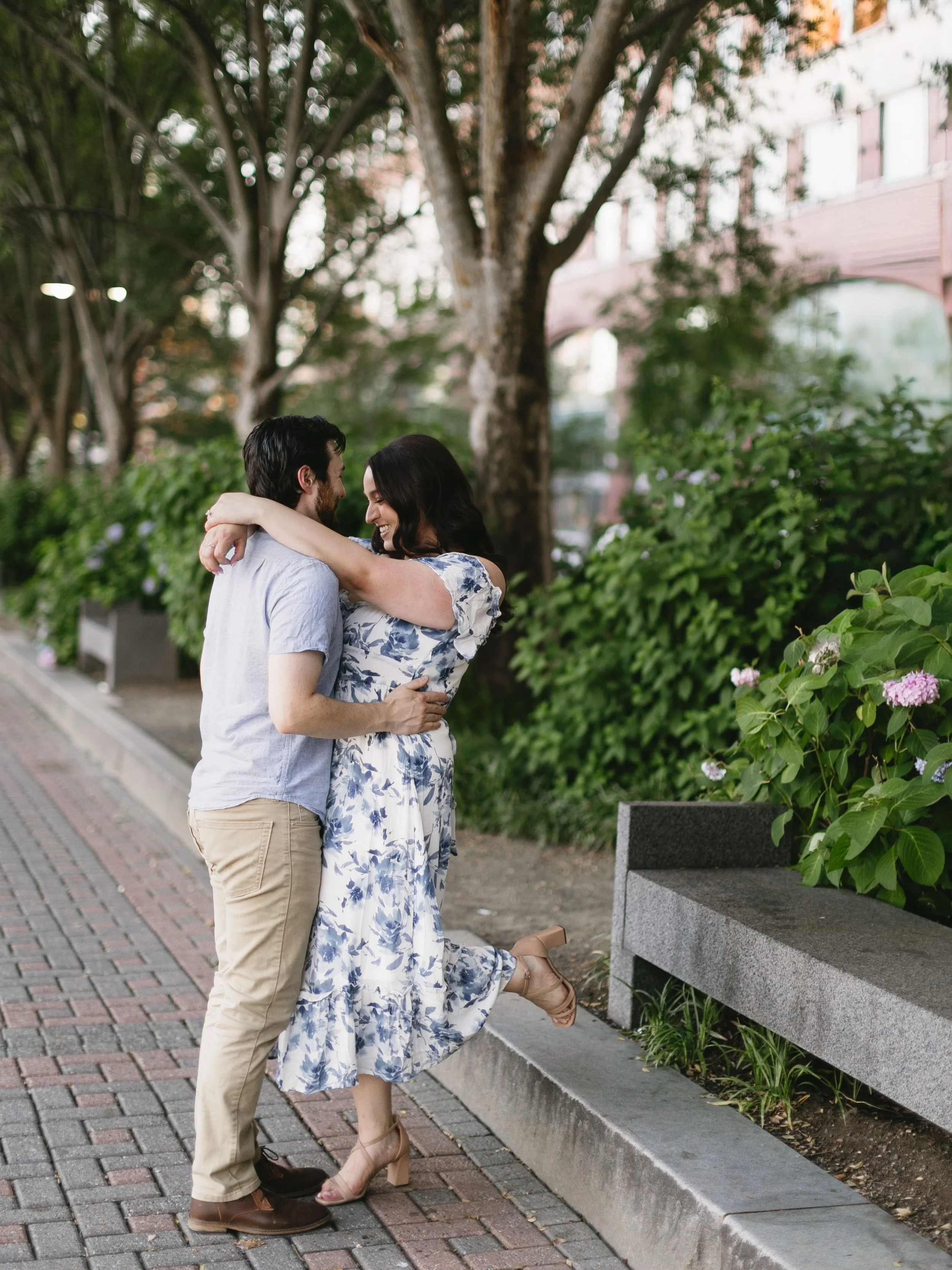 Celebrating Alyssa &amp; Anthony today!! We did their engagement session down by the waterfront in Hoboken where it all started. Can&rsquo;t wait to document the next chapter!! 

@alyssakramer @anthony.gerardo 

#hobokenengagementsession #hobokenwedd