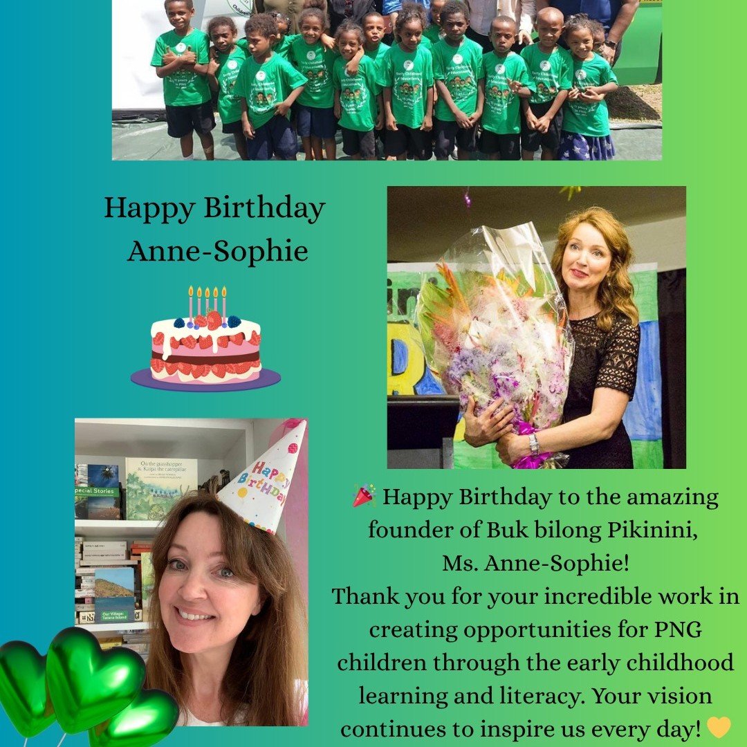 🎉 Happy Birthday to Our Founder, Anne-Sophie Hermann! 🎉

Today, we celebrate the incredible woman whose vision gave birth to Buk bilong Pikinini &mdash; Anne-Sophie Hermann. 💛

What began as her initiative to provide access to books and learning f