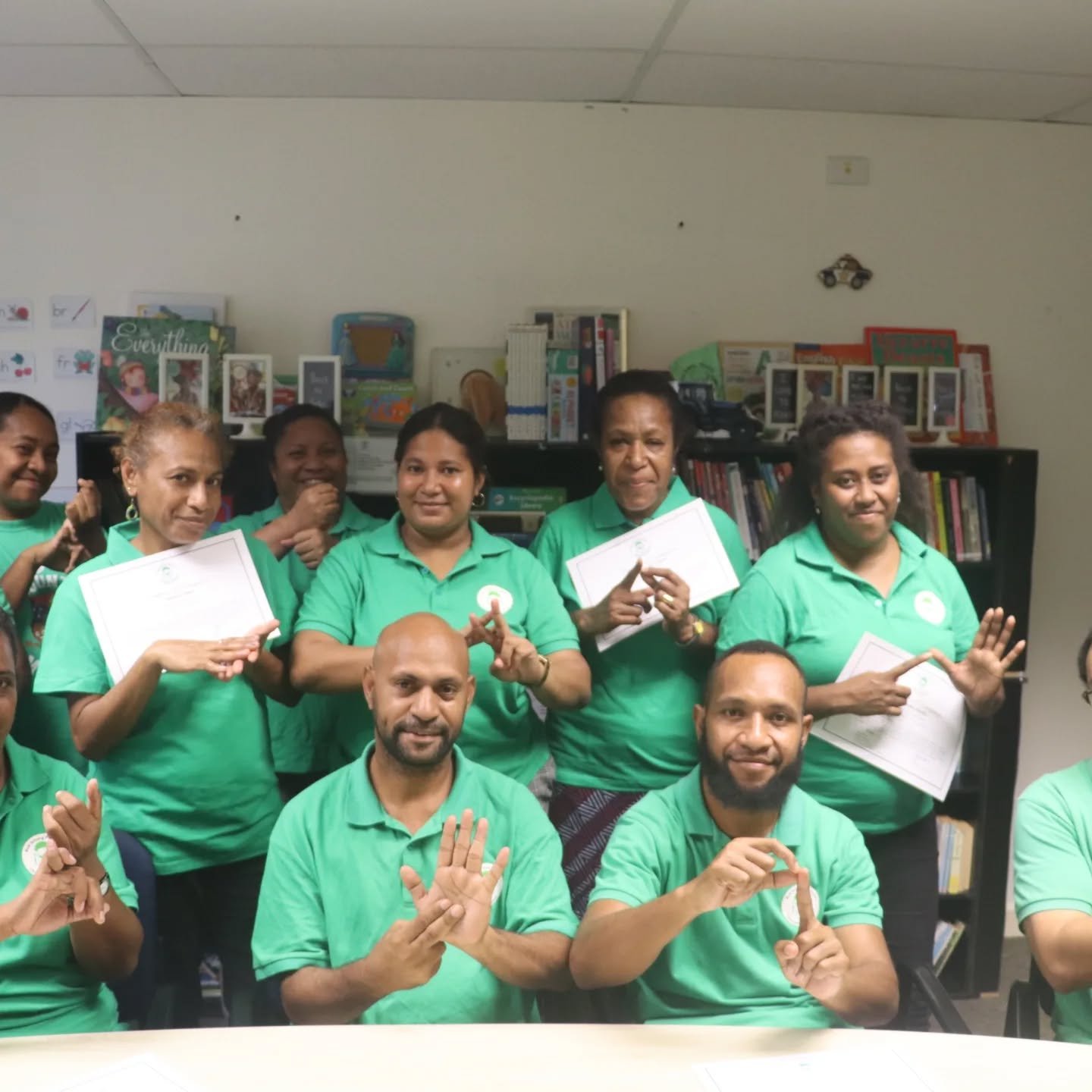 Sign Language Training at BbP!

The Buk bilong Pikinini team recently completed basic sign language training to support a more inclusive and accessible environment for the children and communities we work with. 🤟

Learning sign language helps us bre