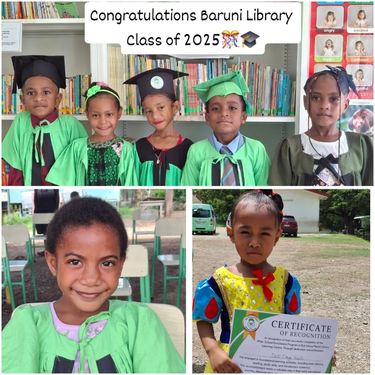 A special moment of celebration as Baruni Library and 9 Mile Monier Library graduate from the Buk Bilong Pikinini program a proud reflection of the learning, growth, and joy experienced by our young readers throughout their journey. 📚✨

These gradua