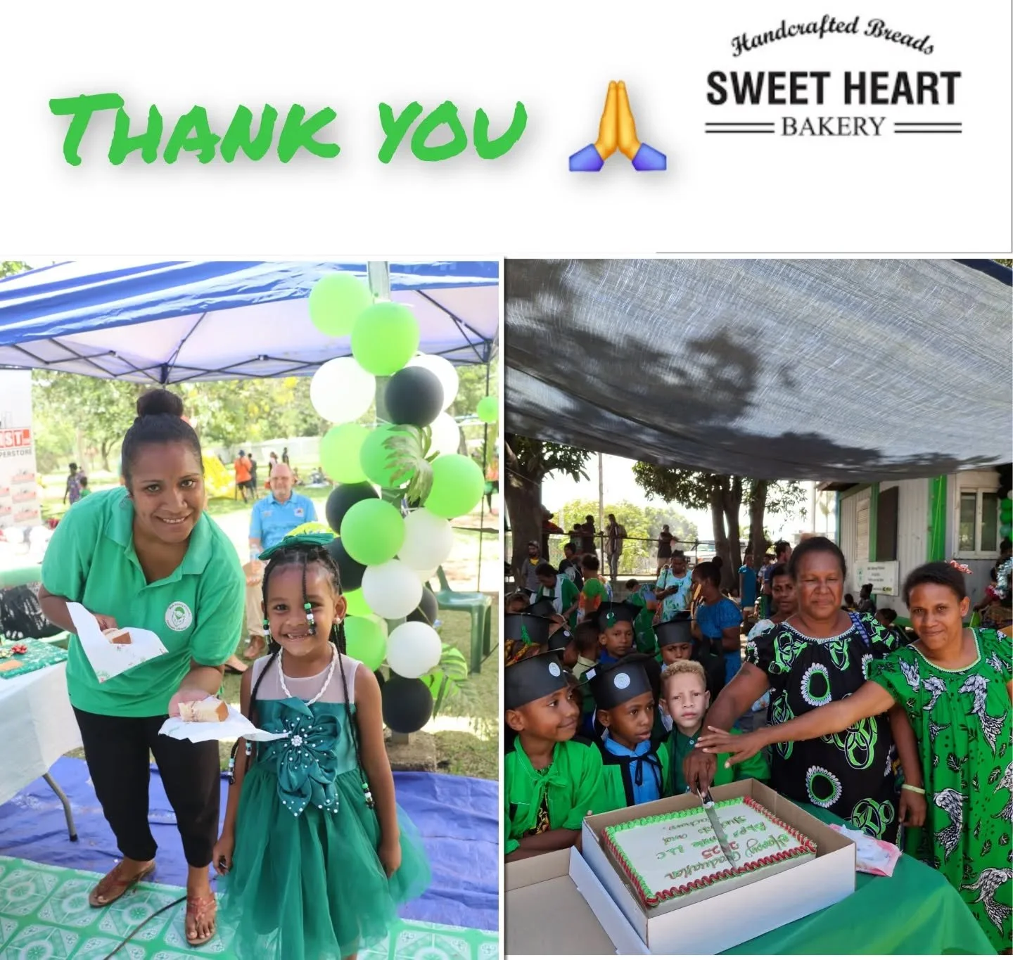 Thank you to Sweetheart Bakery for generously donating two beautiful cakes for our library graduations at our UPNG Library and 6 Mile Library. 🎂

Your kindness added a special touch to a memorable day for our children, families, and teachers as we c
