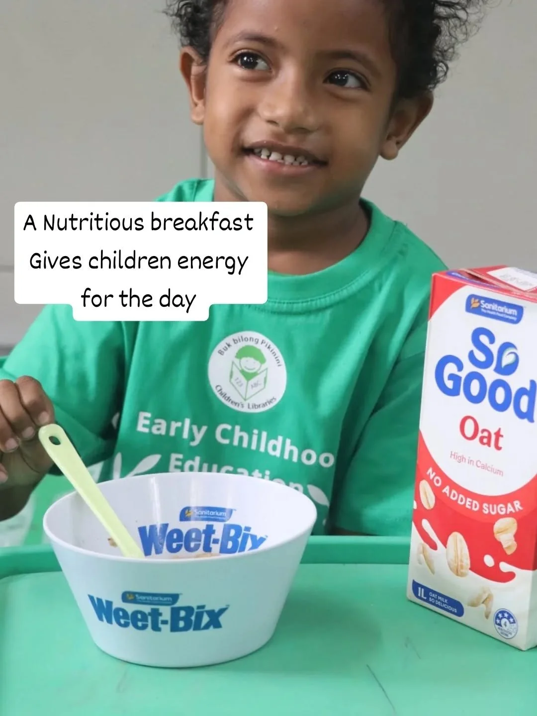 Thank you to Sanitarium, Australian Export Consortia and Market 2000 for their continued support towards Buk bilong Pikinini&rsquo;s Breakfast Program! 🌟🥣📚

As part of our Nutrition Education Program, children are learning the importance of health