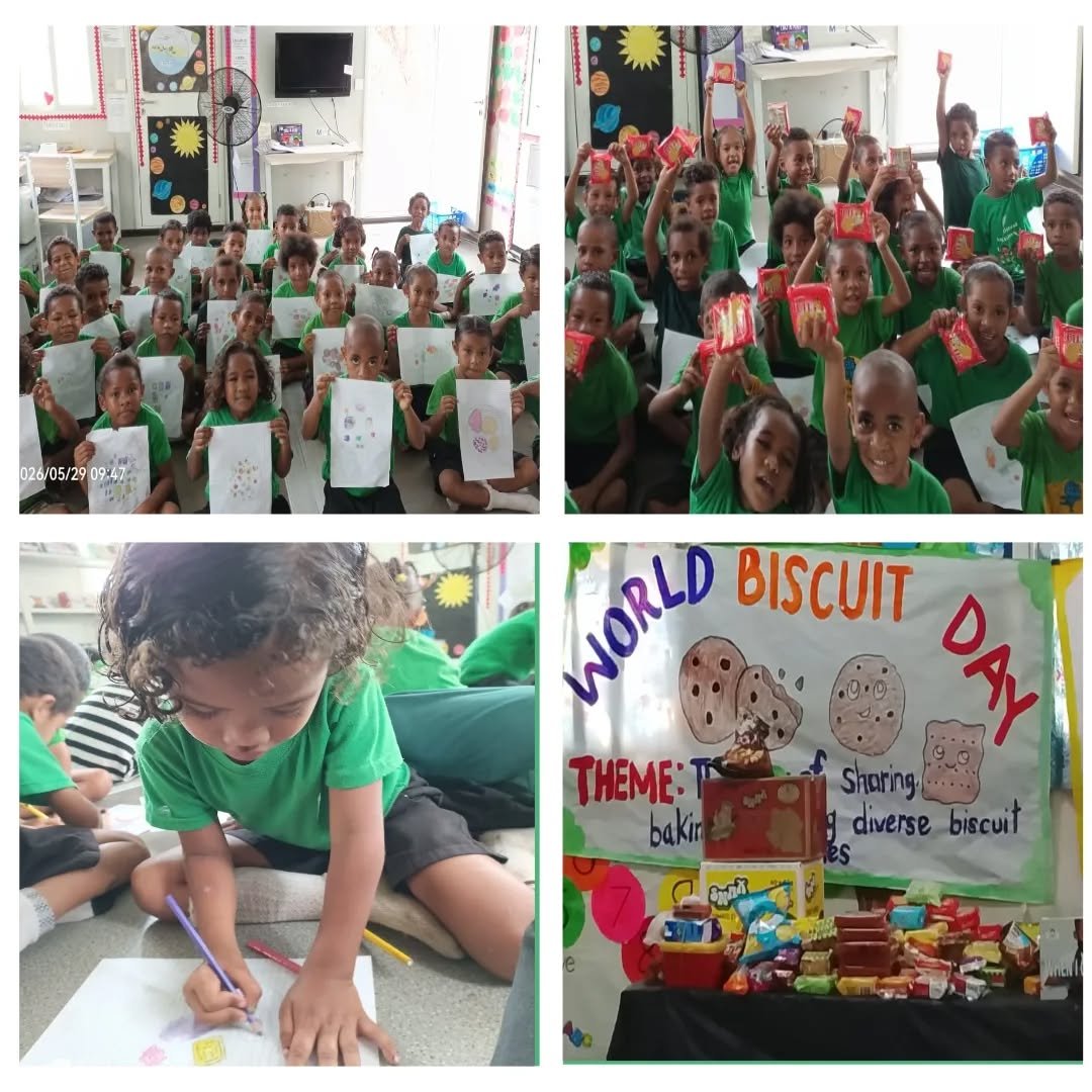 ✨ Biscuits, creativity, costumes, and BIG smiles! ✨
Our Buk bilong Pikinini Library Learning Centres (LLCs) in Port Moresby and Lae were bursting with excitement as students celebrated World Biscuit Day today with the incredible support of Lae Biscui