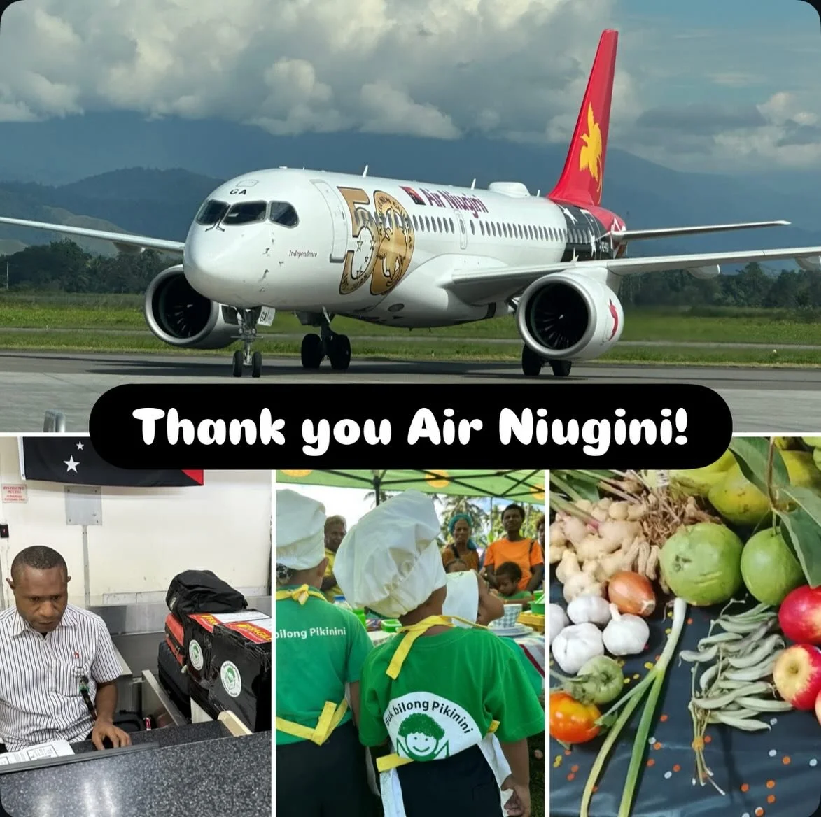 Thank you to Air Niugini for your support with cargo and team travel to Lae this week for the launch of our Nutrition Education Teacher Training and Parent Awareness Sessions. We greatly appreciate your support, which has allowed us to train teachers