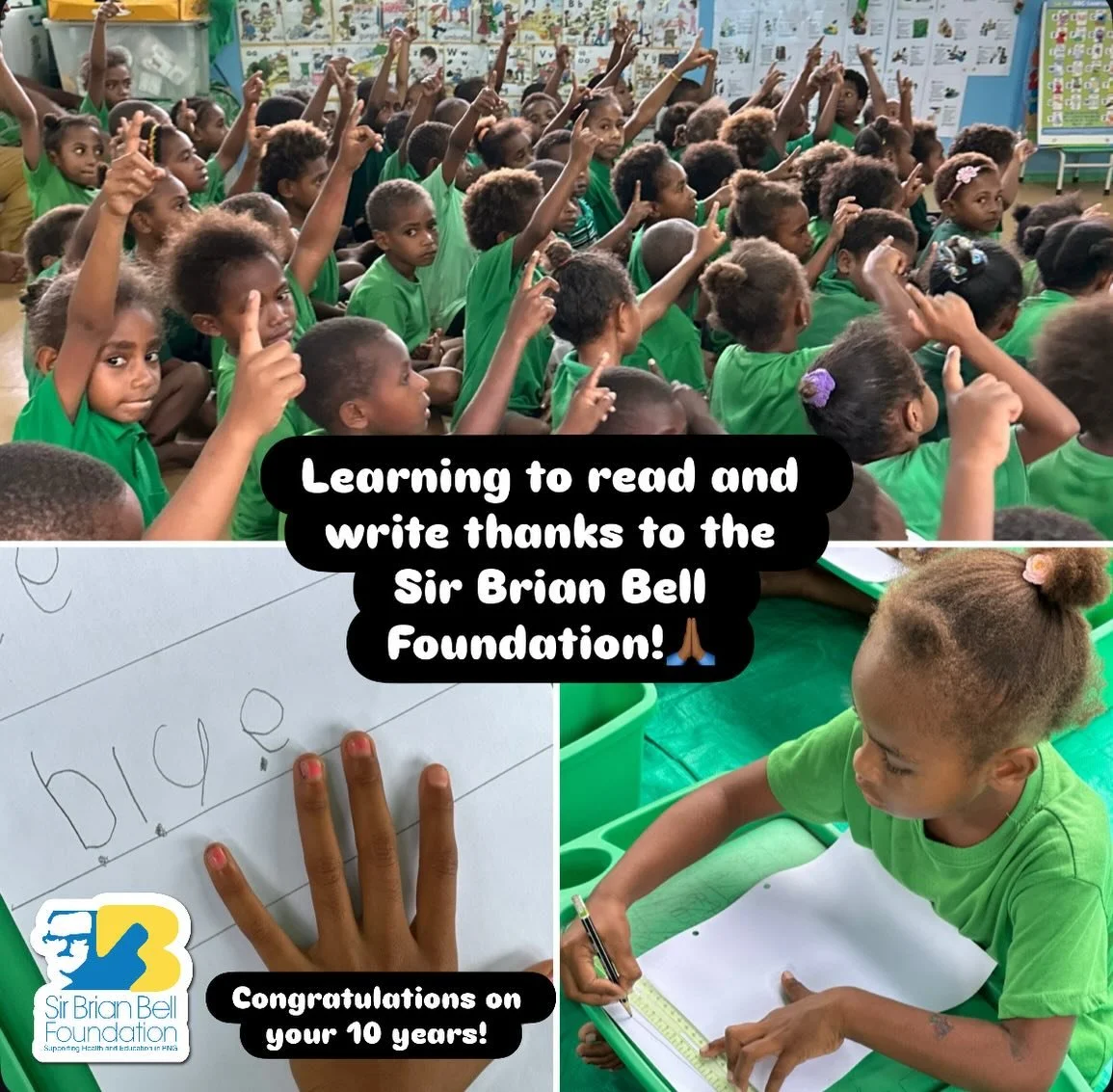 We are able to make a difference where it matters most thanks to the support from our partners such as the generous Sir Brian Bell Foundation! This week at our Library Learning Centre located at Lae Showgrounds, the 5-year-old children are learning t