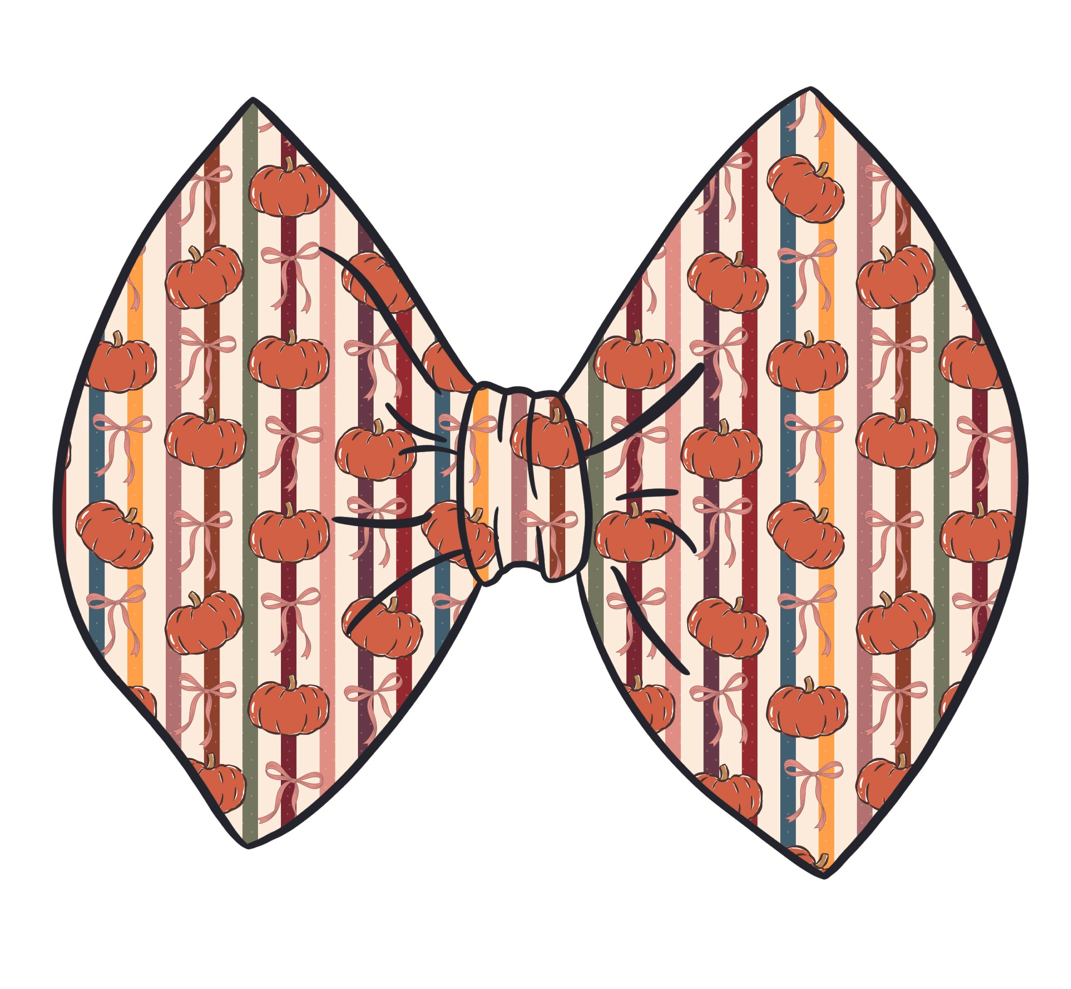Pumpkin Bows and Stripes