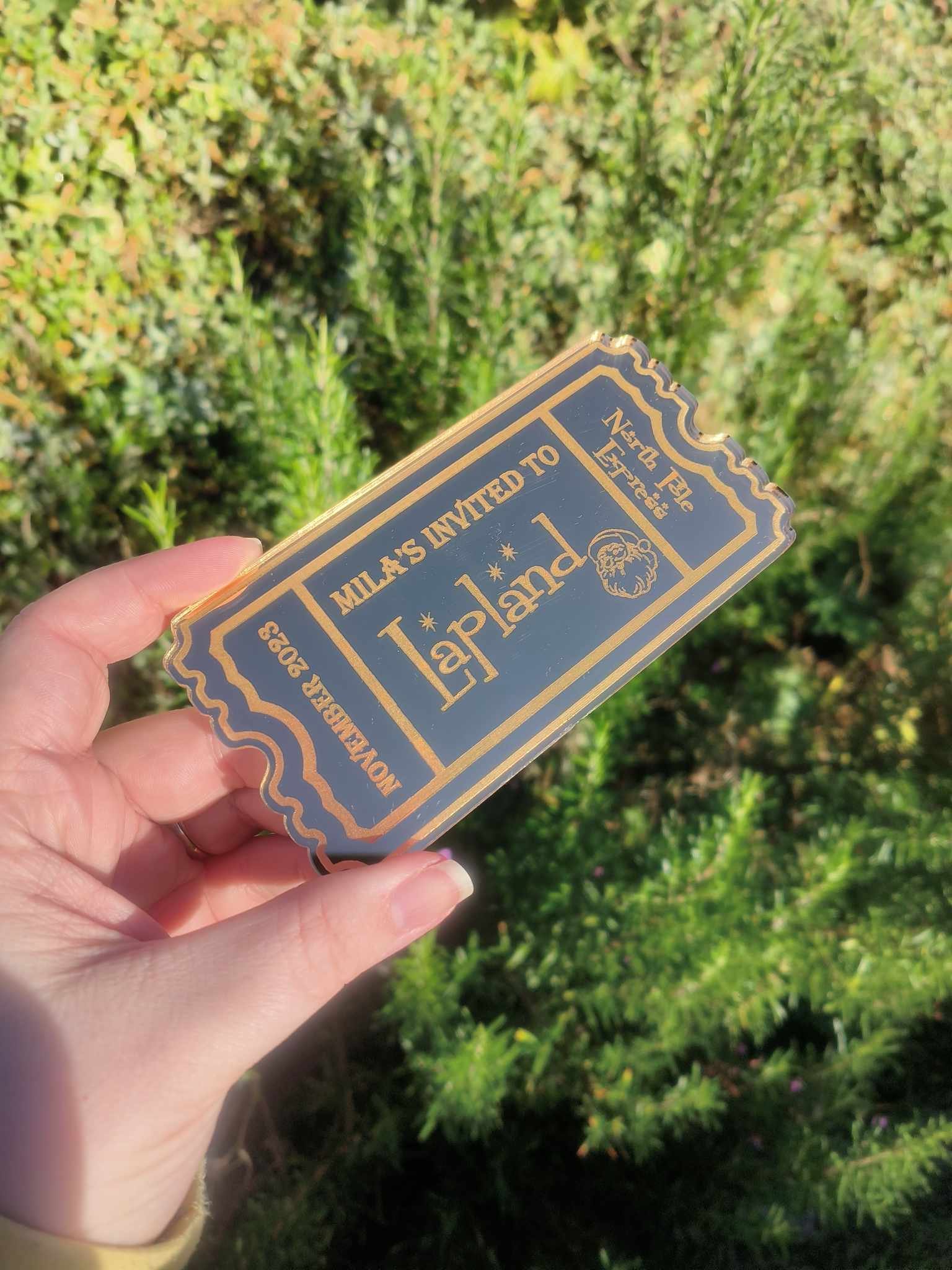 Personalised Mirror Acrylic Ticket