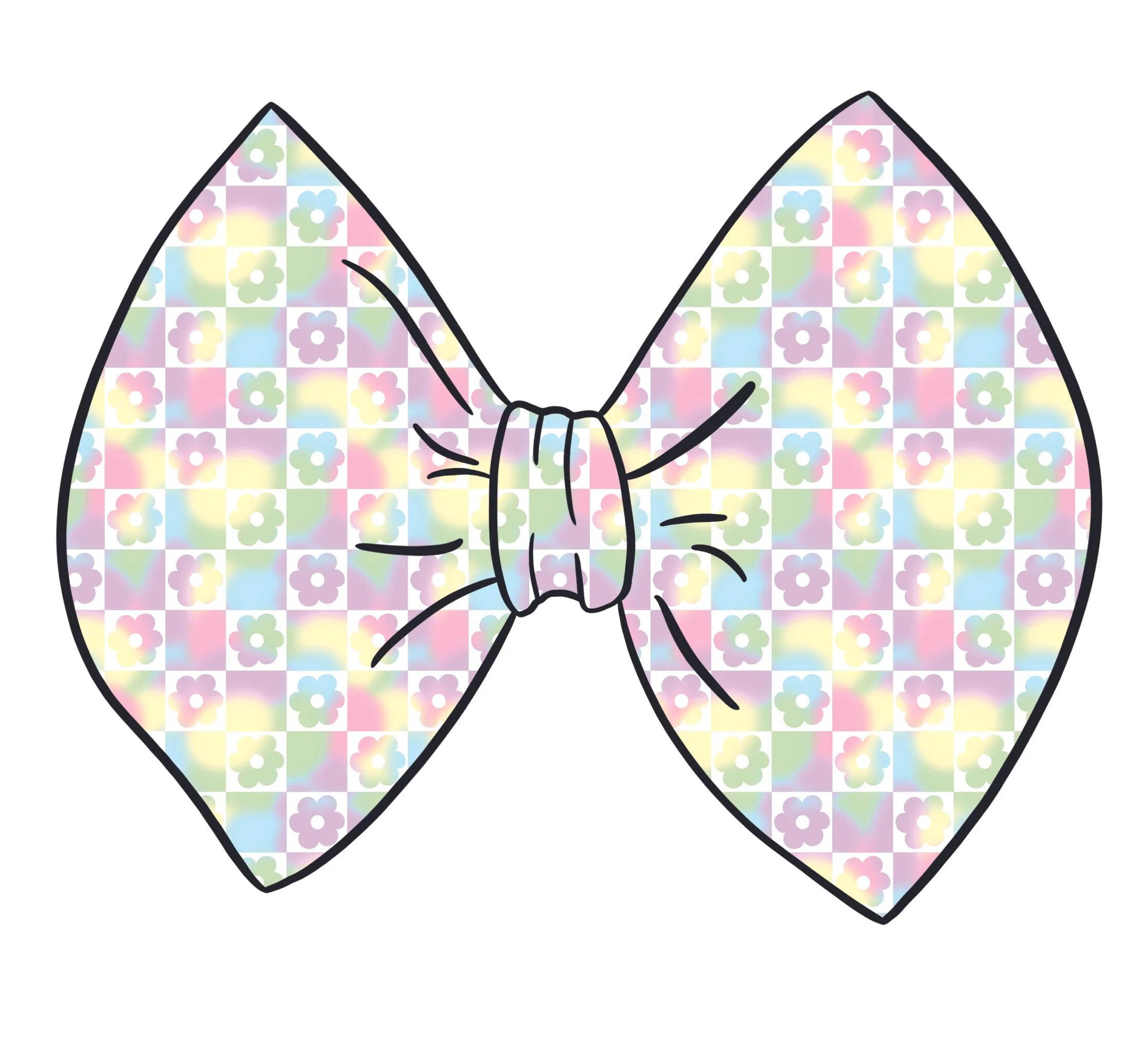 Rainbow Floral Check