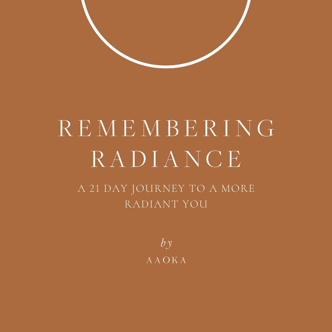 &lsquo;Remembering Radiance&rsquo; is a 21 day journey to a more radiant you.

This offering teaches lifelong tools that can be used to remember, enhance and maintain one&rsquo;s natural and vibrant beauty.⁠

The Ayurvedic approach to beauty is not b