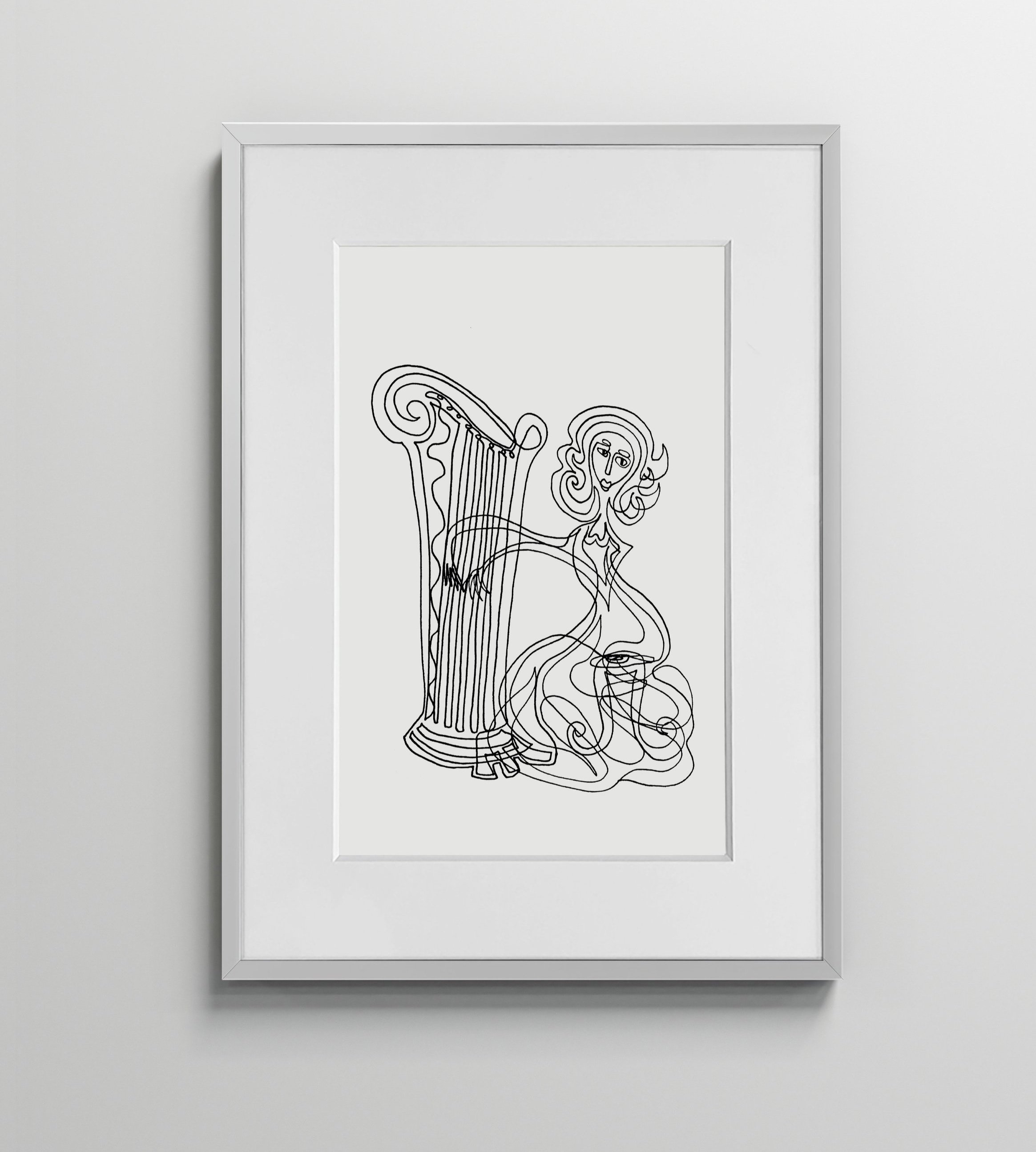 Animato Harpist Print