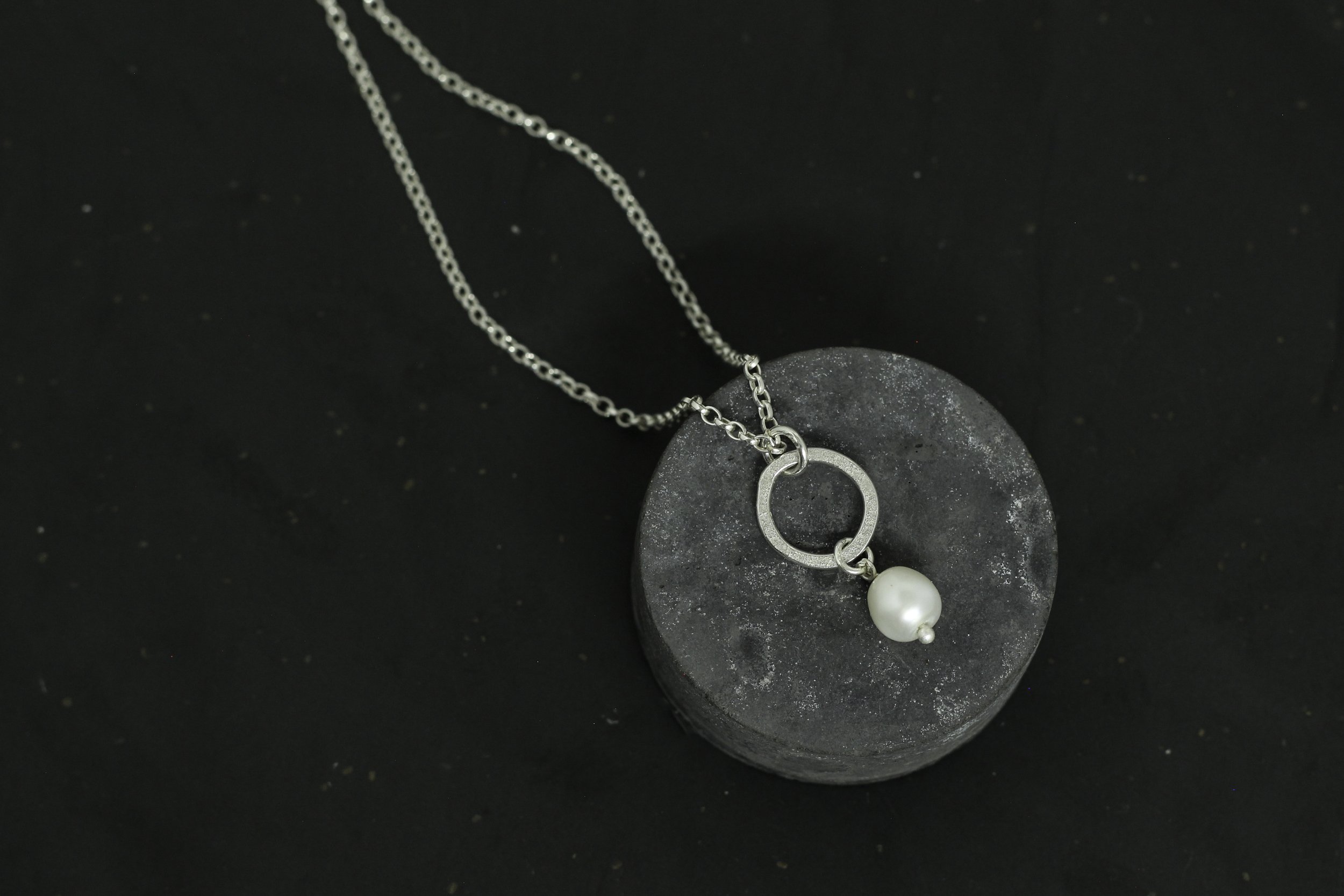 Ezili Small Baroque Pearl Silver Necklace